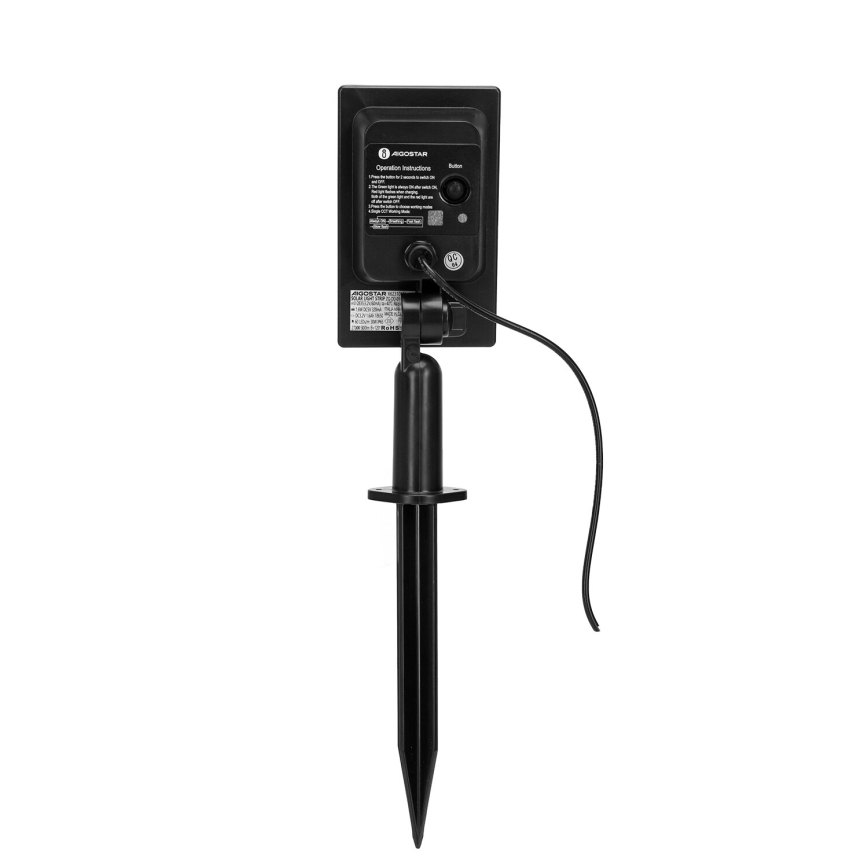 Aigostar - Ruban LED solaire RVB dimmable LED/1,6W/3,2V 3+2m IP65 1800 mAh + télécommande