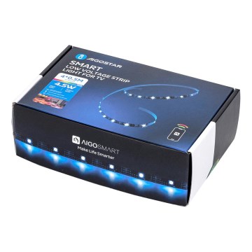 Aigostar - Ruban RGB  connecté à intensité variable 4x0,5m LED/4,5W/5V Wi-Fi + télécommande