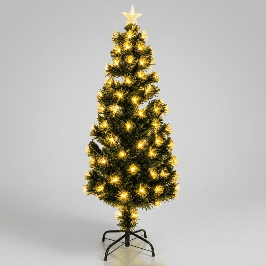 Aigostar - Sapin de Noël extérieur à LED 125 LED / 8 fonctions, 1,2 m, IP44, blanc chaud