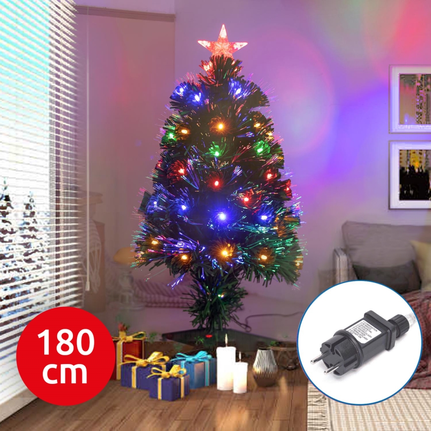 Aigostar - Sapin de Noël extérieur LED/6W/230V 180 cm IP44 multicolore