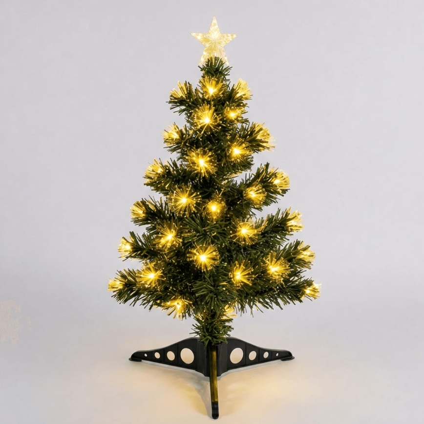 Aigostar - Sapin de Noël extérieur LED 85 LED/8 fonctions 0,9 m IP44 blanc chaud