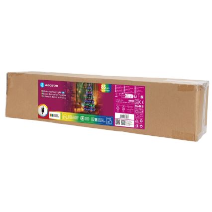 Aigostar - Sapin de Noël LED d'extérieur 85 LED, 8 fonctions, 0,9 m, IP44, multicolore