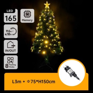 Aigostar - Sapin de Noël LED d'extérieur 150 cm, 6W/230V, IP44, blanc chaud