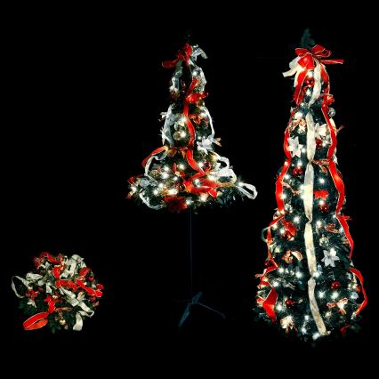 Aigostar - Arbre de Noël LED d'extérieur 150 LED 1,8 m IP44 rouge et blanc froid