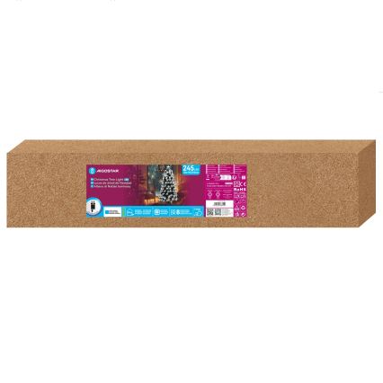 Aigostar - Sapin de Noël extérieur LED 245 LED / 8 fonctions 2,1 m IP44 blanc froid