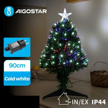 Aigostar - Sapin de Noël LED d'extérieur LED/3,6W/230V 90 cm IP44 blanc froid