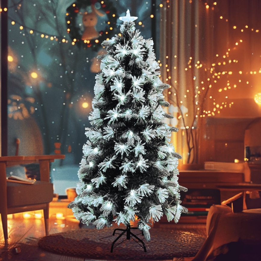 Aigostar - Sapin de Noël extérieur à LED 205 LED/8 fonctions 1,8 m IP44 blanc froid