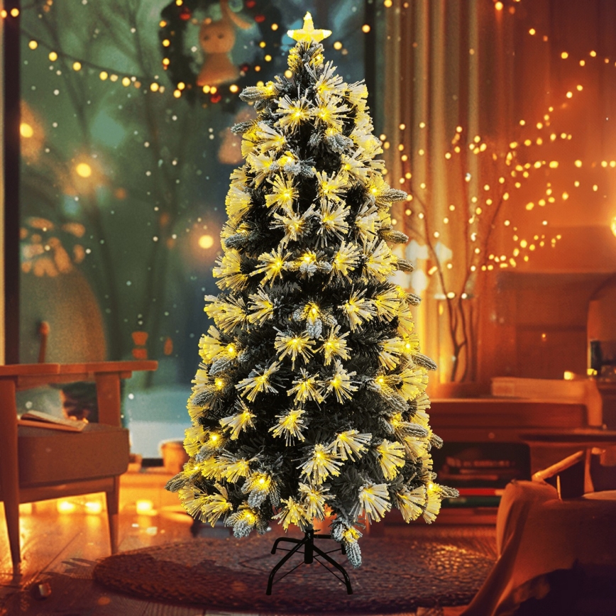 Aigostar - Sapin de Noël LED pour l'extérieur 245 LED/8 fonctions 2,1 m IP44 blanc chaud