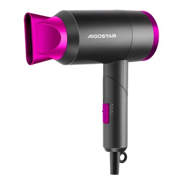 Aigostar - Sèche-cheveux de voyage 1800W/230V violet/noir