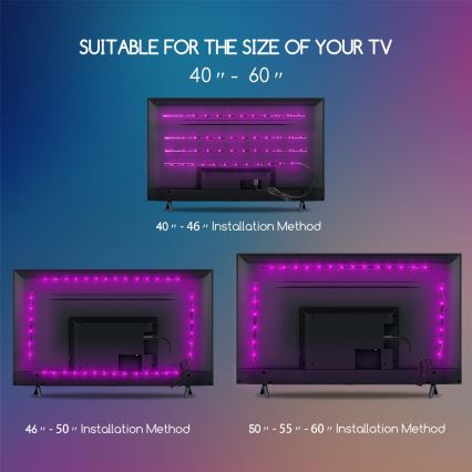 Aigostar - SET 4x Ruban à intensité variable LED RGB 0,5m LED/2,5W/5V IP65 + Télécommande