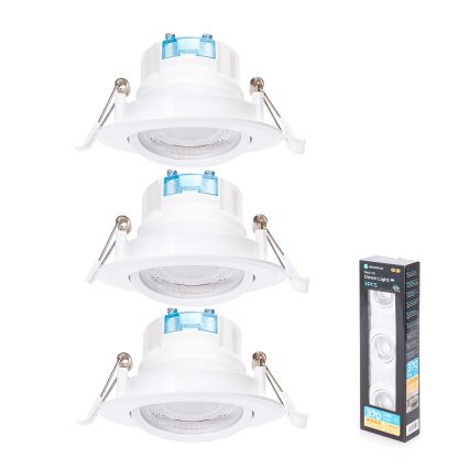 Aigostar - SET de 3 spots LED encastrés LED/5W/230V 4000K diamètre 8,5 cm blanc