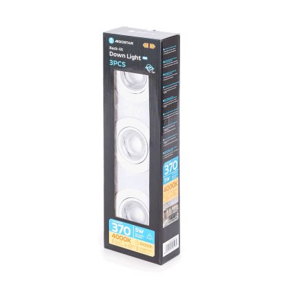 Aigostar - SET de 3 spots LED encastrés LED/5W/230V 4000K diamètre 8,5 cm blanc