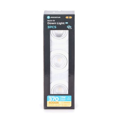 Aigostar - SET de 3 spots LED encastrés LED/5W/230V 4000K diamètre 8,5 cm blanc