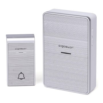 Aigostar - Sonnette sans fil 3xAA/12V IP44 argent