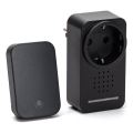 Aigostar - Sonnette sans fil à brancher 1Z 230V IPX4 noir