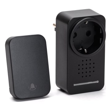 Aigostar - Sonnette sans fil à brancher 1Z 230V IPX4 noir