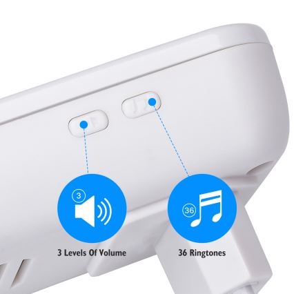 Aigostar - Sonnette sans fil à brancher 230V/12V IP44 blanc/noir