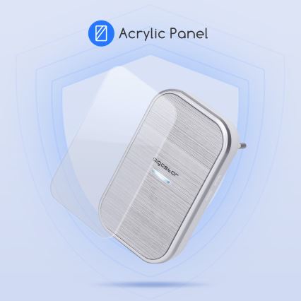 Aigostar - Sonnette sans fil à brancher 230V/12V IP44 argent
