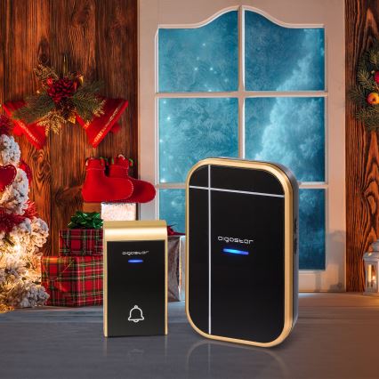 Aigostar - Sonnette sans fil à brancher 230V/12V IP44 noir