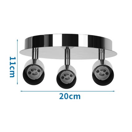 Aigostar - Spot 3x GU10/60 W/230 V chrome brillant