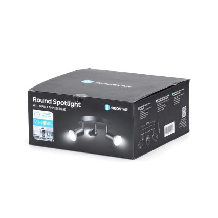Aigostar - Spot 3xGU10/60W/230V noir