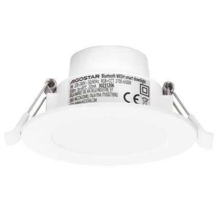 Aigostar - Spot encastrable RGBW salle de bain à intensité variable MESH Smart LED/3W/230V 2700-6500K IP44