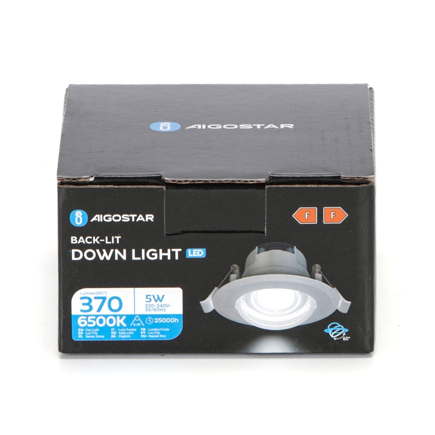 Aigostar - Spot LED/5W/230V 6500K diamètre 8,5 cm blanc