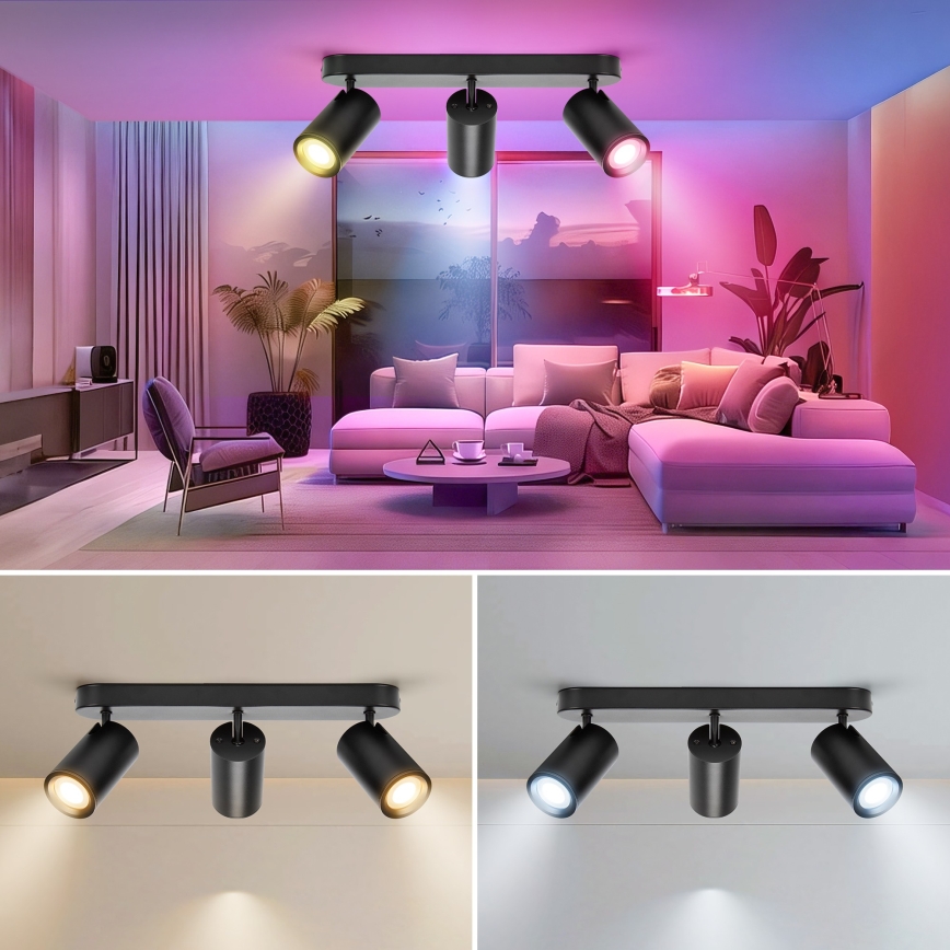 Aigostar - Spot LED RGBW dimmable MESH 3xLED/4,9W/230V 2700-6500K blanc + télécommande