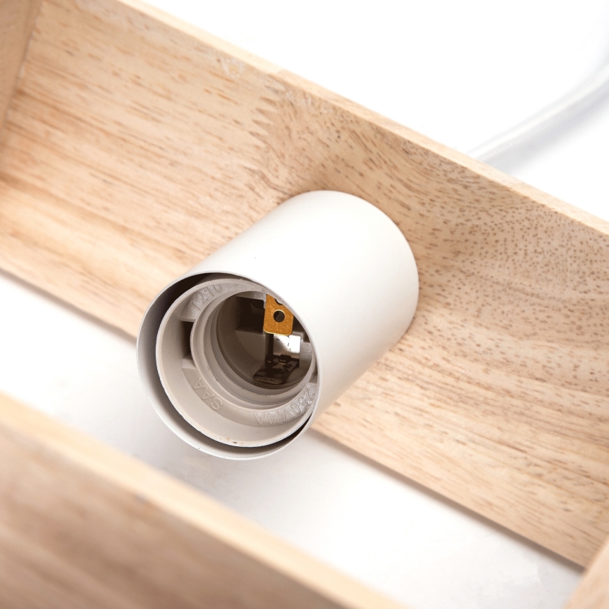 Aigostar - Suspension en bois sur câble 1xE27/60W/230V pin