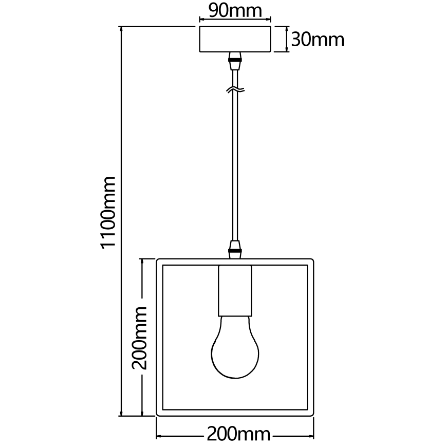 Aigostar - Suspension en bois sur câble 1xE27/60W/230V pin