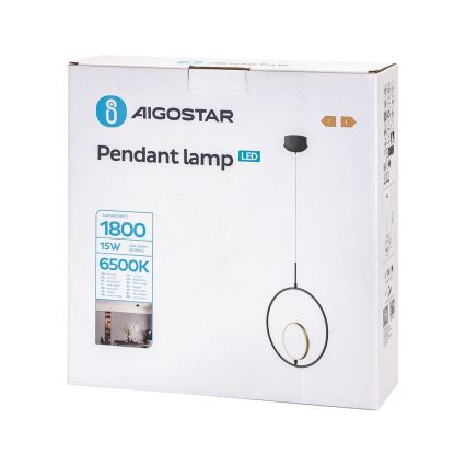 Aigostar - Suspension filaire LED/15W/230V 2700K noir/doré