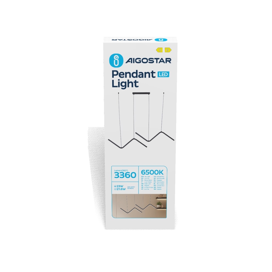 Aigostar - Suspension filaire LED/23W/230V 6500K