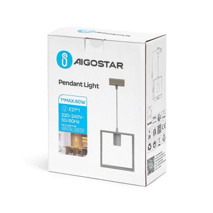 Aigostar - Suspension LED en pin sur câble, 1x E27/9W/230V, 2200K