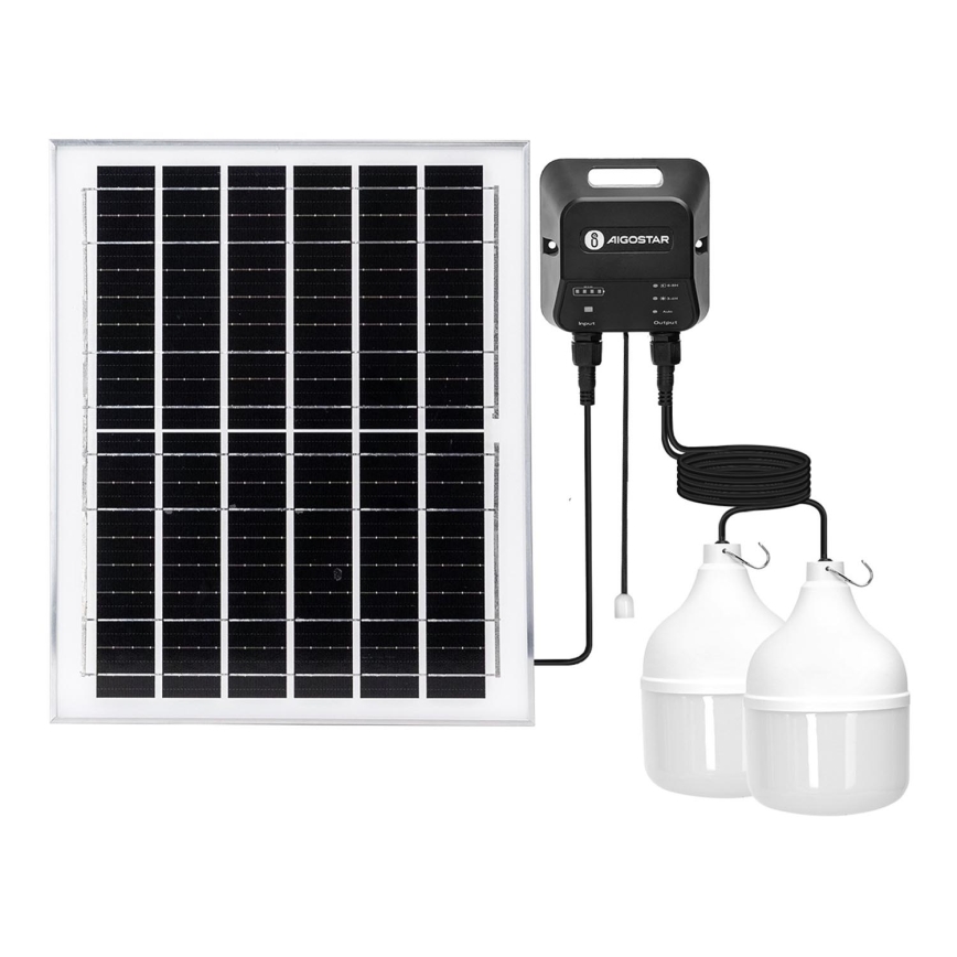 Aigostar - Suspension solaire 2xLED/70W/12V 12000 mAh 6500K d. 12 cm + Télécommande