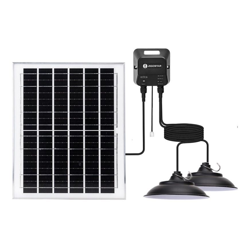 Aigostar - Suspension solaire 2xLED/70W/12V 12000 mAh 6500K d. 23,5 cm + Télécommande