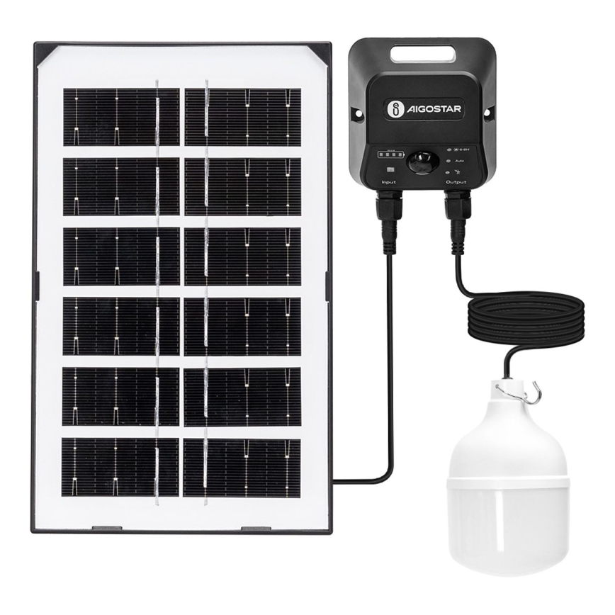 Aigostar - Suspension solaire avec détecteur LED/35W/12V 3000 mAh 6500K d. 10 cm + Télécommande