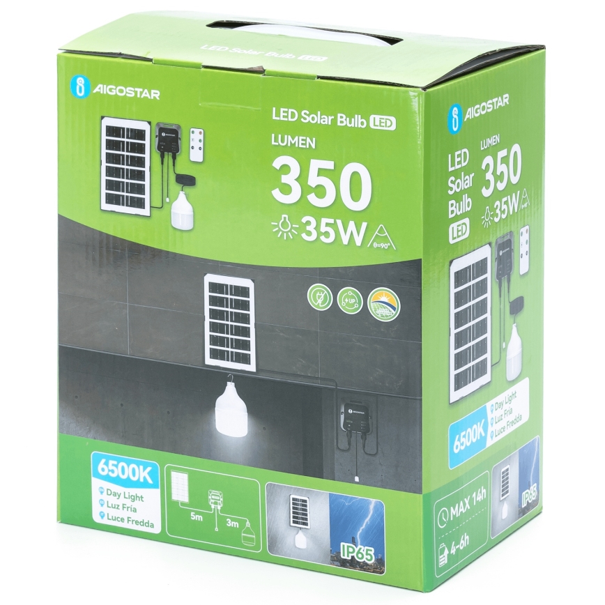 Aigostar - Suspension solaire LED/35W/12V 3000 mAh 6500K d. 10 cm + Télécommande
