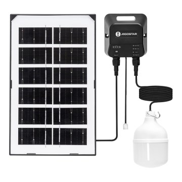 Aigostar - Suspension solaire LED/35W/12V 3000 mAh 6500K IP65 Ø 10 cm + télécommande