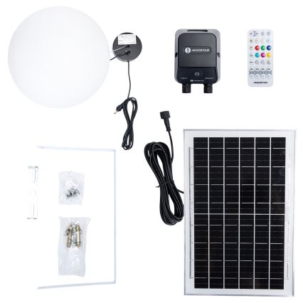 Aigostar - Suspension solaire à intensité variable RGBW MESH LED/35W/3,7V 8000 mAh 2700K-6500K IP65 d. 50 cm