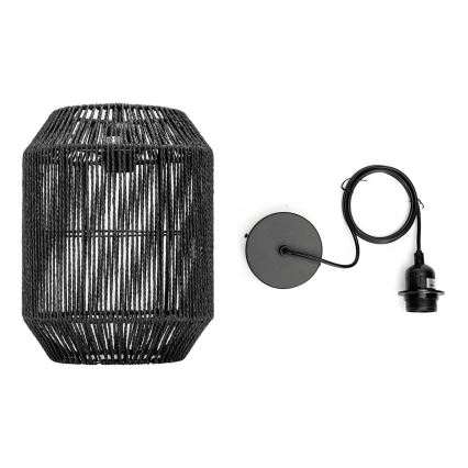 Aigostar - Suspension sur câble 1xE27/60W/230V noire Ø 23 cm