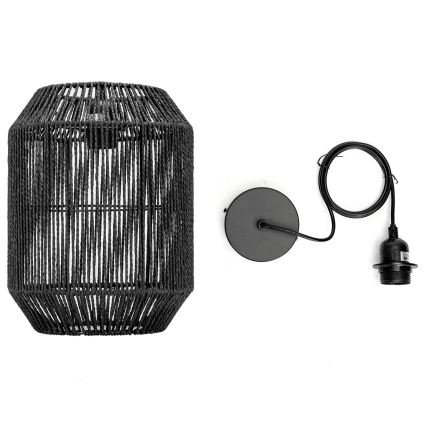 Aigostar - Suspension sur câble 1xE27/60W/230V noire Ø 23 cm