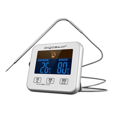 Aigostar - Thermomètre à viande avec écran LCD 0-250 °C 2xAAA