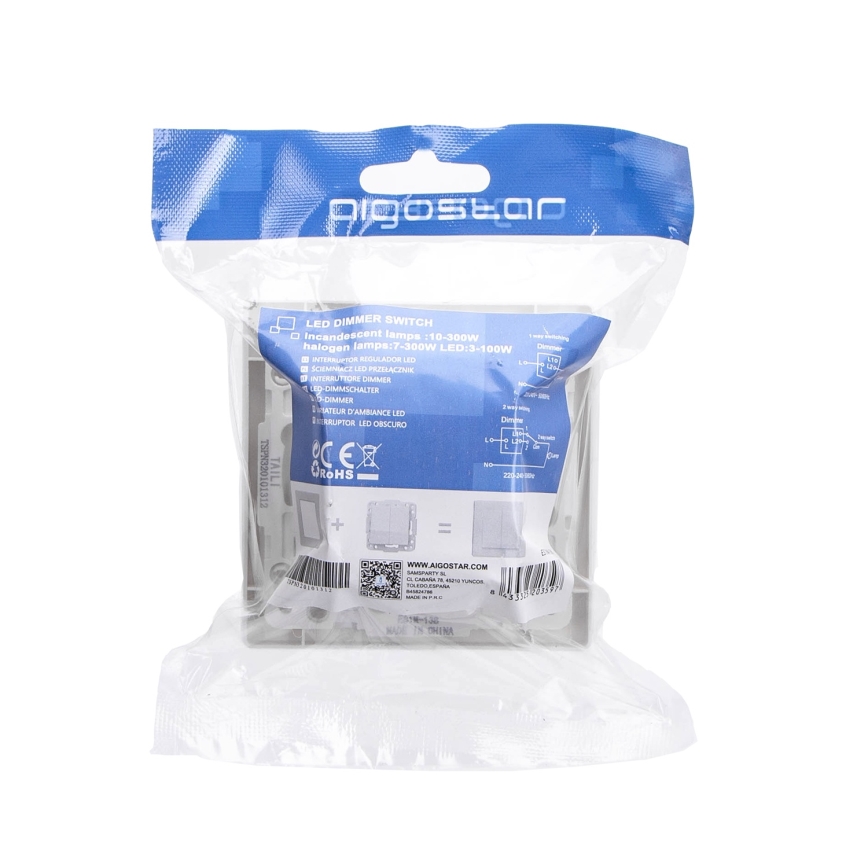 Aigostar - Variateur avec cadre 250V/10A blanc