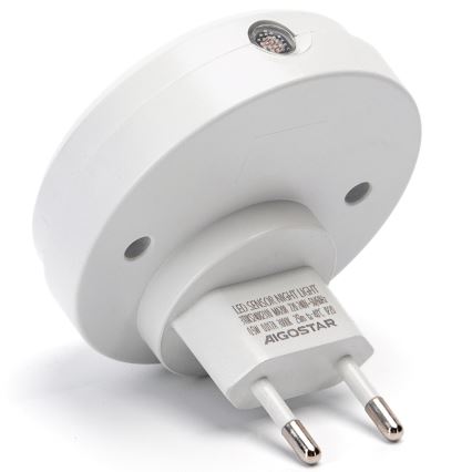 Aigostar - Veilleuse avec détecteur crépusculaire LED/0,5W/230V 6500K