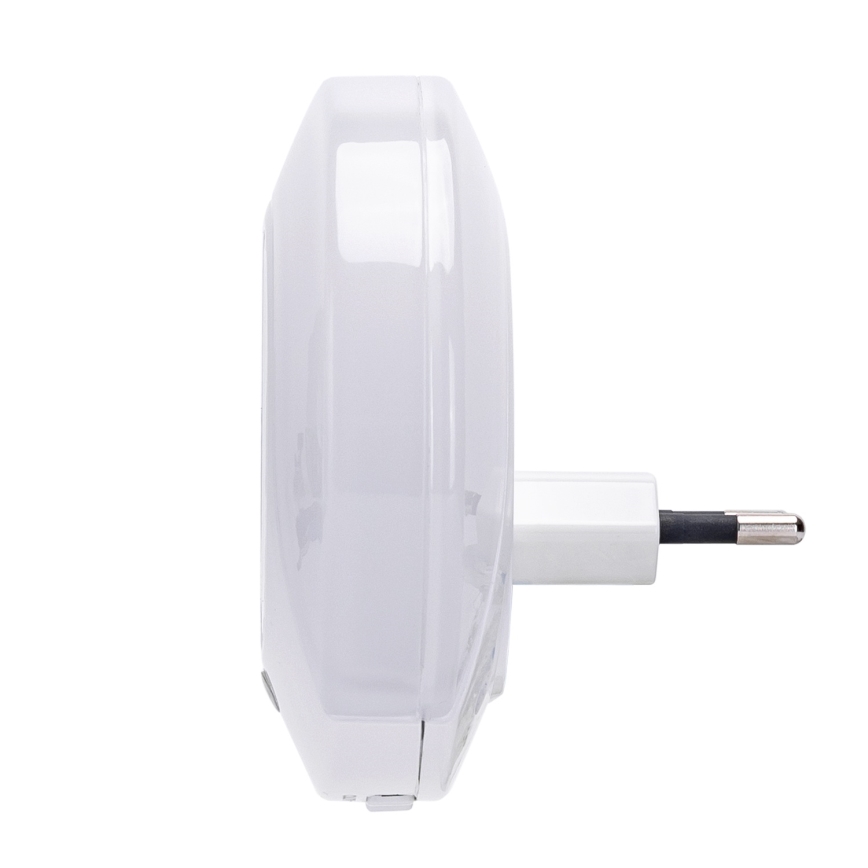 Aigostar - Veilleuse LED à capteur crépusculaire à brancher sur prise avec port USB LED/0,4W/230V