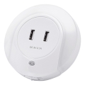 Aigostar - Veilleuse LED à capteur crépusculaire à brancher sur prise avec port USB LED/0,4W/230V
