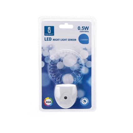 Aigostar - Veilleuse LED RVB avec capteur LED/0,5W/230V en forme de soleil