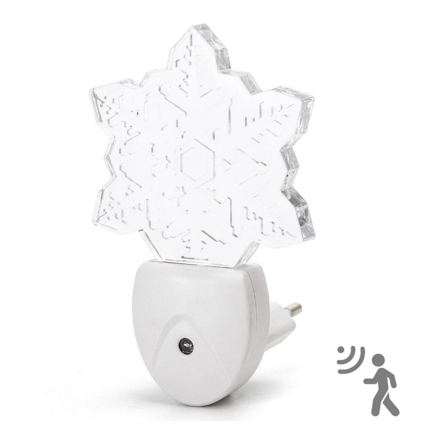 Aigostar - Veilleuse RGB avec détecteur crépusculaire LED/0,5W/230V flocon de neige