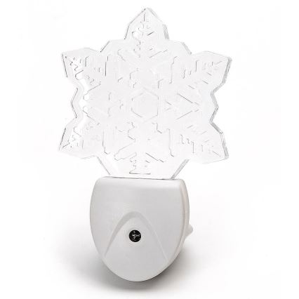 Aigostar - Veilleuse RGB avec détecteur crépusculaire LED/0,5W/230V flocon de neige