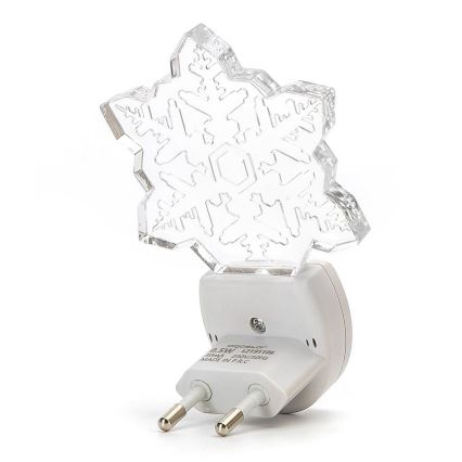 Aigostar - Veilleuse RGB avec détecteur crépusculaire LED/0,5W/230V flocon de neige